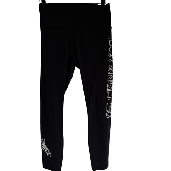 lululemon athletica Pants - Lululemon Los Angeles Logo Black Leggings Size 8